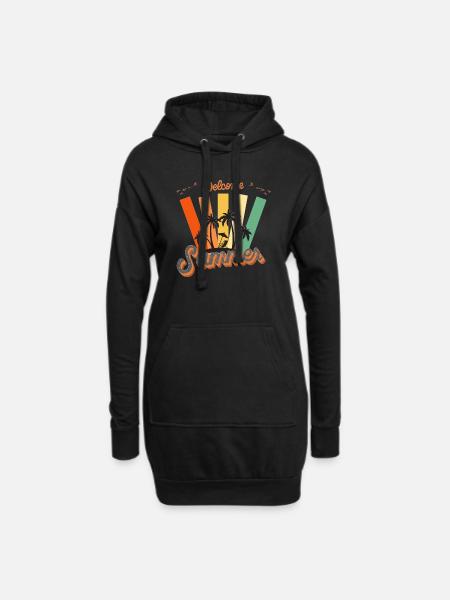 Welcome Summer! - Hoodie Dress - black