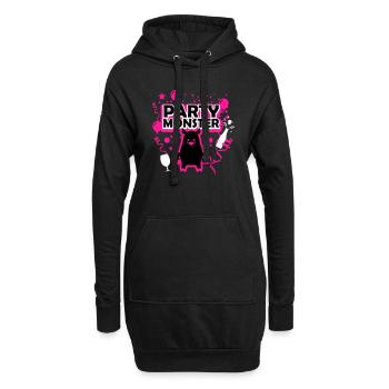 Monstre de fête rose - Sweat-shirt à capuche long Femme - noir - Devant