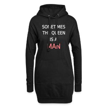 Queen Man King Drôle Cool Love Kings - Sweat-shirt à capuche long Femme - noir - Devant