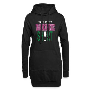 C'est ma chemise à vin vin vin amour idée cadeau - Sweat-shirt à capuche long Femme - noir - Devant