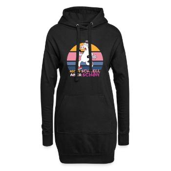Laufshirt Thema Hindernislauf mud muddy run lauf - Hoodie-Kleid - Schwarz - Vorne