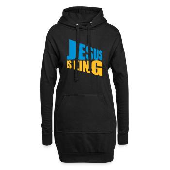 Citation de Jésus est roi - Sweat-shirt à capuche long Femme - noir - Devant