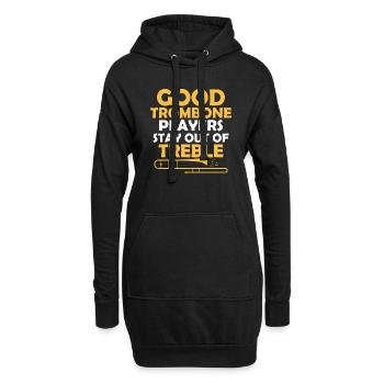 Les bons joueurs de trombone restent en dehors des trombonis aigus - Sweat-shirt à capuche long Femme - noir - Devant