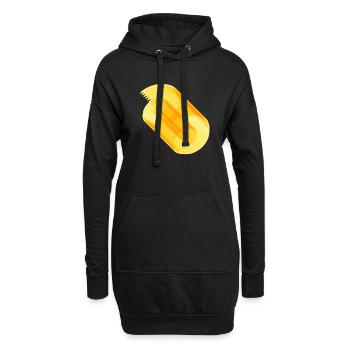 Unendliche Rolle - Hoodie-Kleid - Schwarz - Vorne