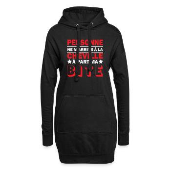 personne ne m arrive à la cheville - Sweat-shirt à capuche long Femme - noir - Devant