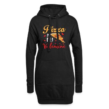 Pizza Is My Valentine Pizza Lover Themed Party - Hoodie-Kleid - Schwarz - Vorne
