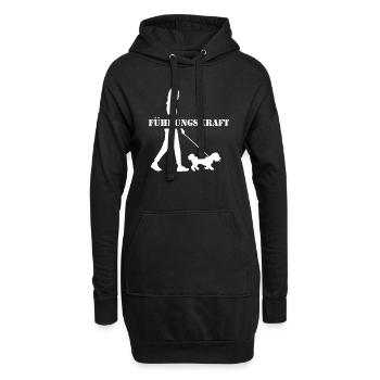 Dog Hund - Hoodie-Kleid - Schwarz - Vorne