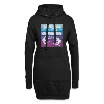 Snowboard Snowboarding Shirt Board Love vintage - Hoodie-Kleid - Schwarz - Vorne