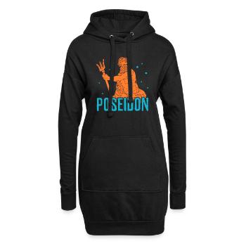 Poséidon Design pour un fan de mythologie grecque - Sweat-shirt à capuche long Femme - noir - Devant