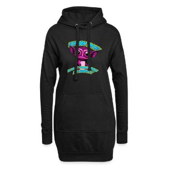 Ich seh dich! Du bist schon wieder am Handy!!! - Hoodie-Kleid - Schwarz - Vorne