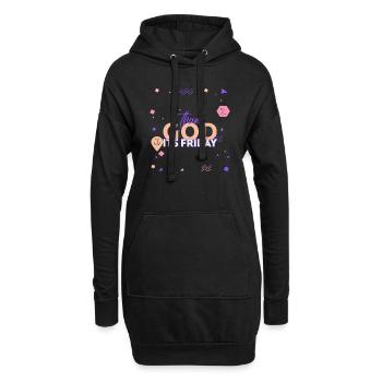 Thank God Its Friday - Hoodie Dress - black - Front