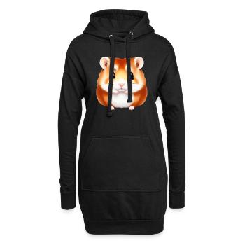 Mignon Cartoon Hamster Love Pet 16 - Sweat-shirt à capuche long Femme - noir - Devant