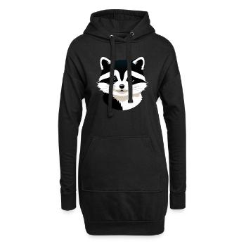 Ratons laveurs Mignon Dessin animé Raton laveur 6 - Sweat-shirt à capuche long Femme - noir - Devant