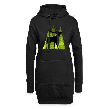 Deer - Hoodie Dress - black - Front