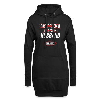 Freund Verlobter Ehemann Est 1980 - Hoodie-Kleid - Schwarz - Vorne