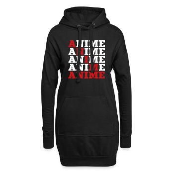 Anime - Hoodie-Kleid - Schwarz - Vorne