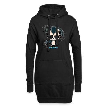 Ein Cooles Stinktier mit Sonnenbrille Comic Look - Hoodie-Kleid - Schwarz - Vorne