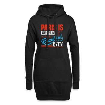PARIS EST UNE SI BELLE VILLE - Sweat-shirt à capuche long Femme - noir - Devant