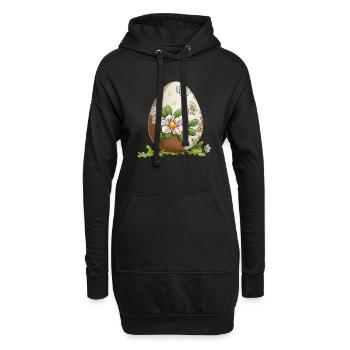 Joli œuf de bébé design pour Pâques et le printemps - Sweat-shirt à capuche long Femme - noir - Devant