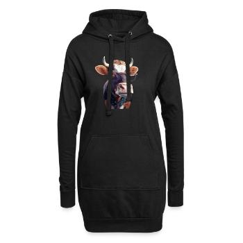 Madame la vache - Hoodie-Kleid - Schwarz - Vorne
