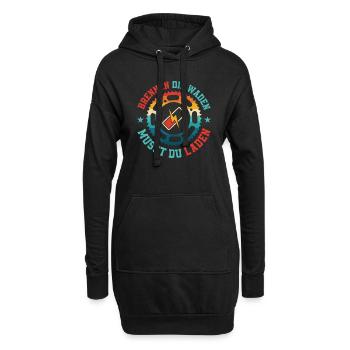 Brennen die Waden musst du laden Elektrofahrrad E- - Hoodie-Kleid - Schwarz - Vorne