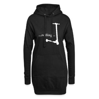 E-Scooter Roller Scooter - Hoodie-Kleid - Schwarz - Vorne