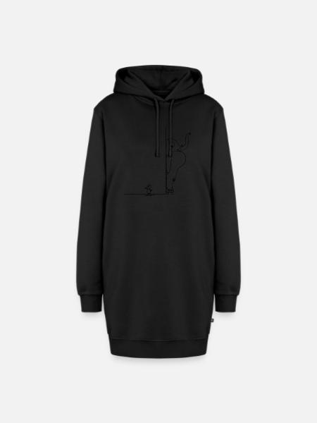 An elephant in the room - Hoodie-Kleid - Schwarz