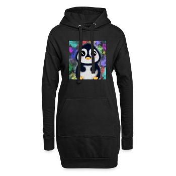 Pinguin Zwergpinguin Kaiserpinguin Geschenkidee - Hoodie-Kleid - Schwarz - Vorne