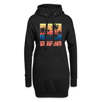 Planche de surf Surfer Sports nautiques - Sweat-shirt à capuche long Femme - noir - Devant