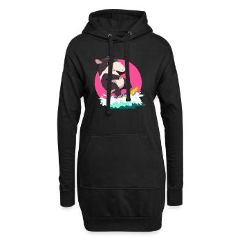 Surfing Surf Tapir Loco Animal Squad - Hoodie-Kleid - Schwarz - Vorne