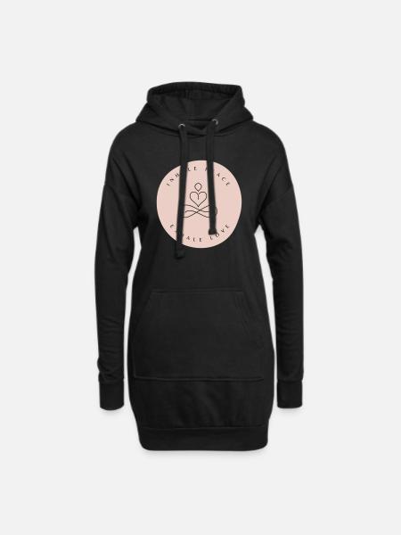 Inspirez la paix, expirez l’amour - Sweat-shirt à capuche long Femme - noir