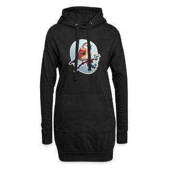 Oiseau d’hiver - Sweat-shirt à capuche long Femme - noir - Devant