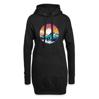snowboard neige et ski - Sweat-shirt à capuche long Femme - noir - Devant