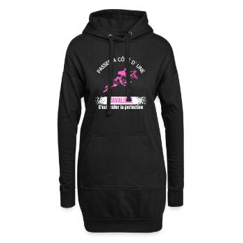 je ne suis pas parfaite je suis cavalière - Sweat-shirt à capuche long Femme - noir - Devant