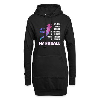Frauen und Mädchen Handball Geschenkidee - Hoodie-Kleid - Schwarz - Vorne