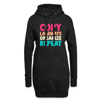 Copy Laminate Organize Repeat - Hoodie-Kleid - Schwarz - Vorne