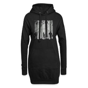 fisch, fisch, angeln, see, meer, angeln, fauna, exotisch - Hoodie-Kleid - Schwarz - Vorne