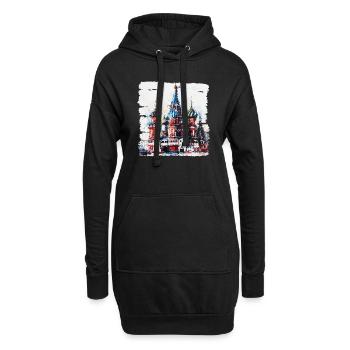 La cathédrale Saint-Basile, un monument célèbre - Sweat-shirt à capuche long Femme - noir - Devant