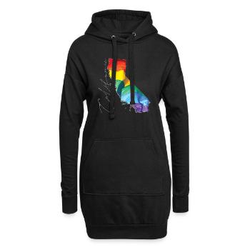 Californie (États-Unis) | Drapeau réel | Texte LGBTQIA+ - Sweat-shirt à capuche long Femme - noir - Devant