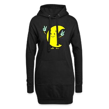 mond comic 02 - Hoodie-Kleid - Schwarz - Vorne