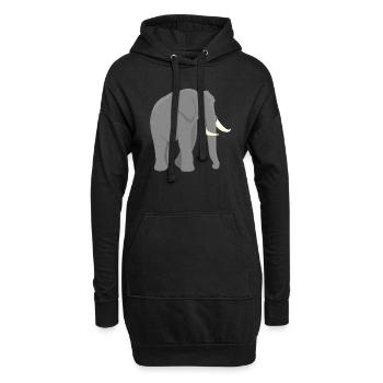 Éléphant d’afrique - Sweat-shirt à capuche long Femme - noir - Devant