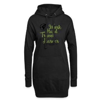 Work hard travel harder - Hoodie Dress - black - Front