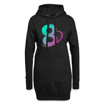 Nummer 8 mehrfarbig - Hoodie-Kleid - Schwarz - Vorne