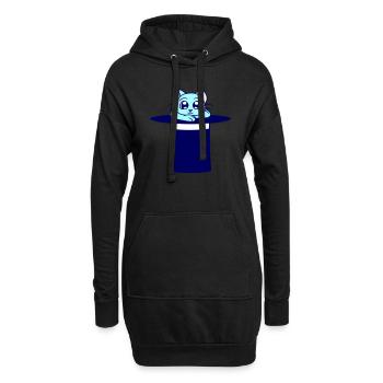 Chapeau haut de forme magique enchanté Chat sorcier - Sweat-shirt à capuche long Femme - noir - Devant