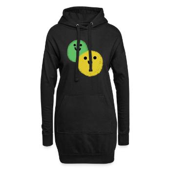 Deux boules - Sweat-shirt à capuche long Femme - noir - Devant