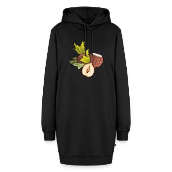 Haselnuss - Hoodie-Kleid - Schwarz - Vorne - AI Model Female 172 light (172cm)