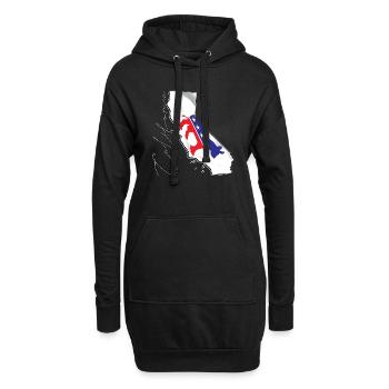 Democrat Flag in California State Landkarte CA - Hoodie-Kleid - Schwarz - Vorne