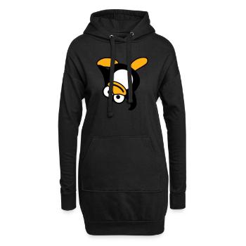 Pinguin Breakdance Tanzen Kopfstand Party DJ Musik - Hoodie-Kleid - Schwarz - Vorne