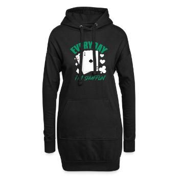 Poker Alltag: Jeden Tag Mische Ich! - Hoodie-Kleid - Schwarz - Vorne