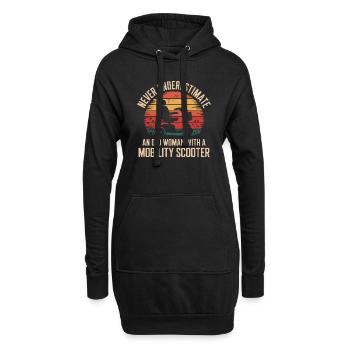Stärke im Alter zeigen - Hoodie-Kleid - Schwarz - Vorne